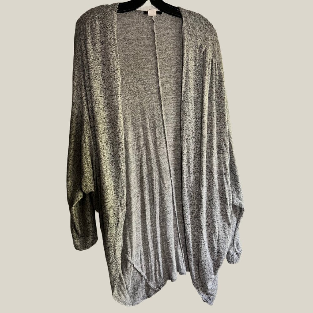 Black and Grey Mix Long Sleeve Cocoon Cardigan
